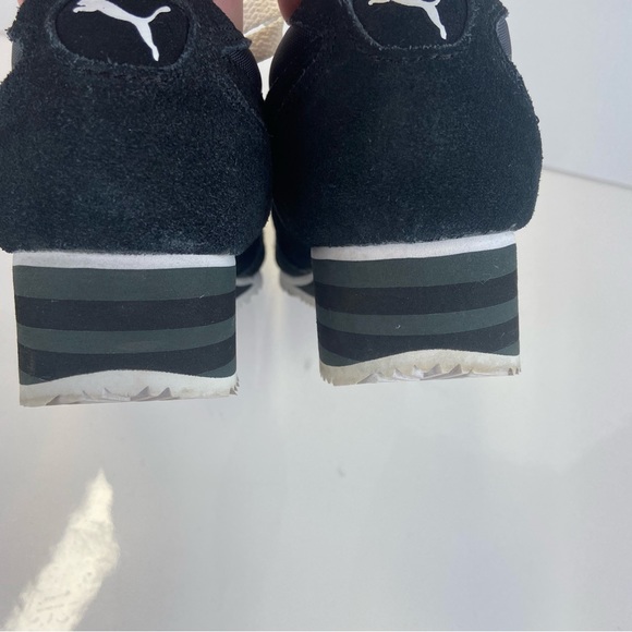 NEW! Puma Women's Caroline Stripe Wedge Sneakers Black & White Size 8.5 Shoes - Picture 7 of 15